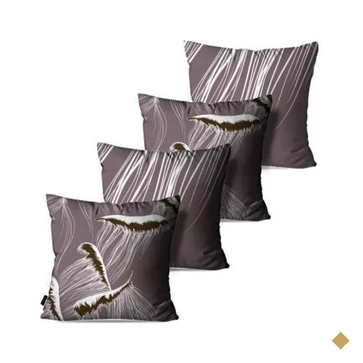 Kit com 4 Almofadas Decorativas Uva Ondas Abstrato 45x45cm