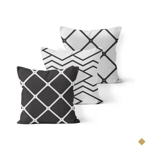 Kit 3 Almofadas Decorativas Own Geométricas Preta e Branca 45x45 - Almofada…