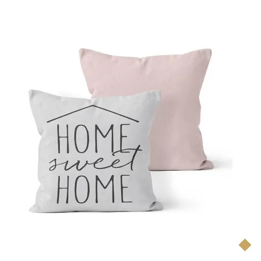 Kit 2 Almofadas Decorativas Own Home Sweet Home e Rosa - 45x45 cm