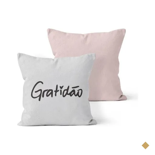 Kit 2 Almofadas Decorativas Own Gratidão e Rosa - 45x45 cm
