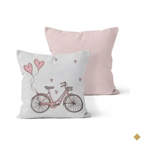 Kit 2 Almofadas Decorativas Own Bicicleta Rosa - 45x45 cm