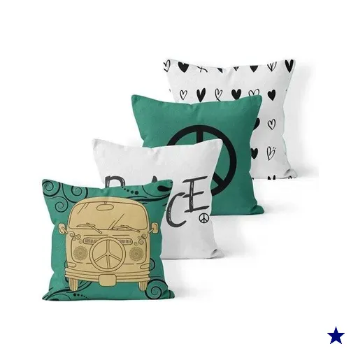 Kit 4 Almofadas Decorativas Own Kombi Peace - 45x45 cm