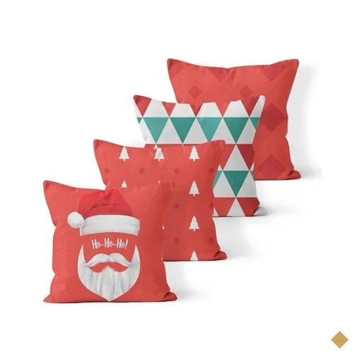 Kit 4 Almofadas Decorativas Own Papai Noel HoHoHo - 45x45 cm