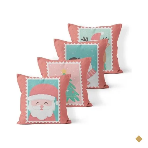 Kit 4 Almofadas Decorativas Own Selos de Natal - 45x45 cm