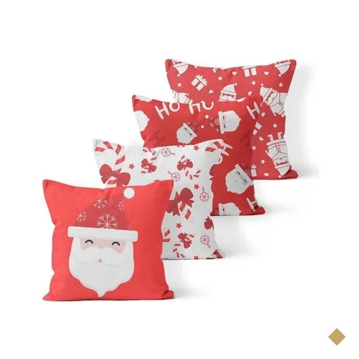 Kit 4 Almofadas Decorativas Own Papai Noel Vermelho - 45x45 cm