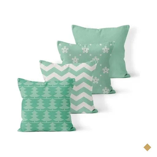 Kit 4 Almofadas Decorativas Own Natal Estampas Verde - 45x45 cm