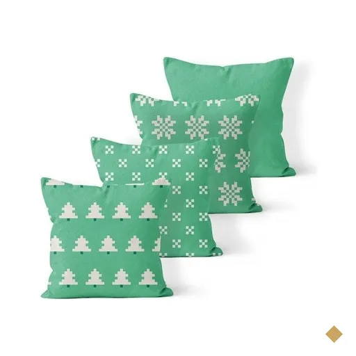 Kit 4 Almofadas Decorativas Own Natal Estilo Bordado Verde - 45x45 cm
