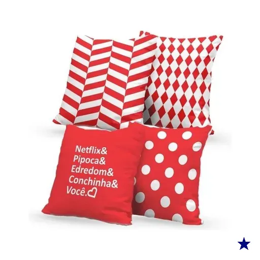 Kit 4 Almofadas Decorativas Own Netflix Pipoca Edredom Conchinha e Você -…