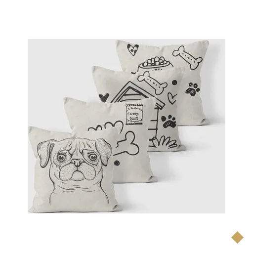 Kit 4 Almofadas Decorativas Own I Love Pug - 45x45 cm