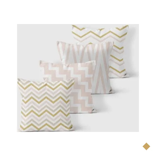 Kit 4 Almofadas Decorativas Own Chevron Rosê Gold - 45x45 cm