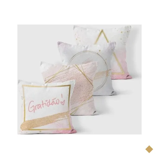 Kit 4 Almofadas Decorativas Own Gratidão Rosê - 45x45 cm