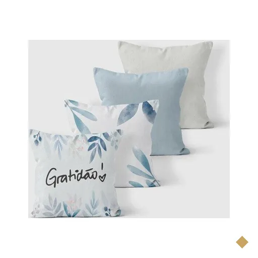 Kit 4 Almofadas Decorativas Own Gratidão e Folhas - 45x45 cm