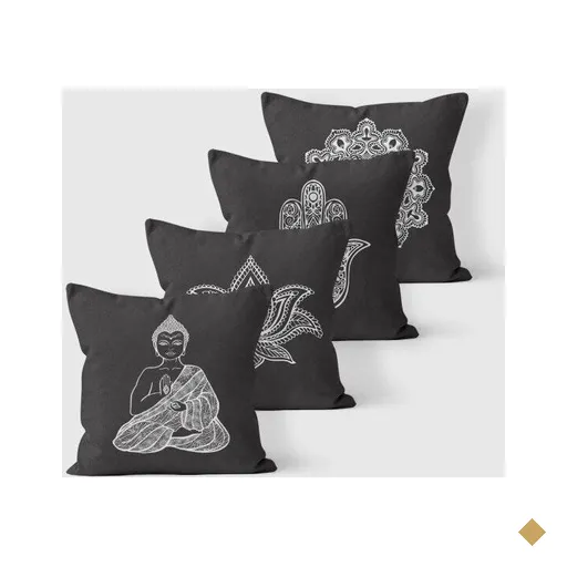 Kit 4 Almofadas Decorativas Own Buda e Símbolos - 45x45 cm