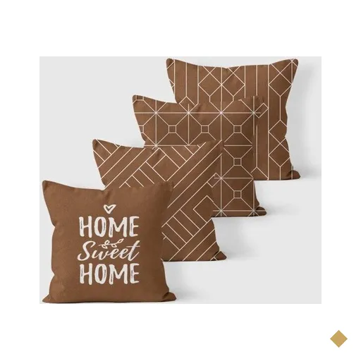 Kit 4 Almofadas Decorativas Own Geométricas e Home Marrom - 45x45 cm