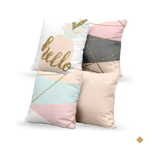 Kit 4 Almofadas Decorativas Own Traços e Hello - 45x45 cm