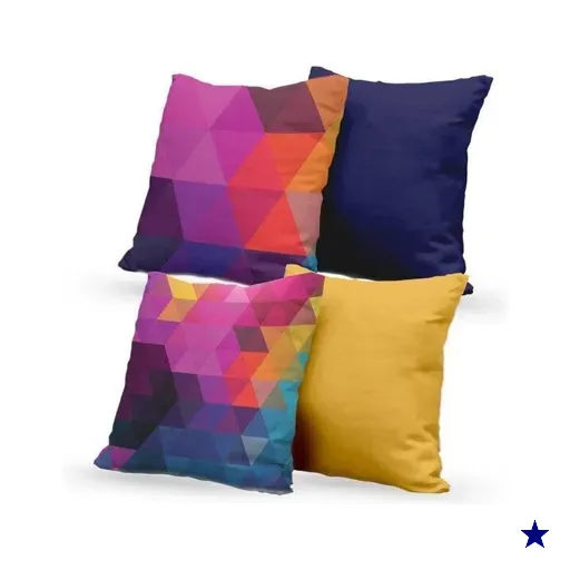 Kit 4 Almofadas Decorativas Own Geométricas Cores e Lisas - 45x45 cm