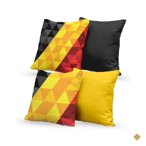 Kit 4 Almofadas Decorativas Own Triângulos Amarelo e Lisas - 45x45 cm