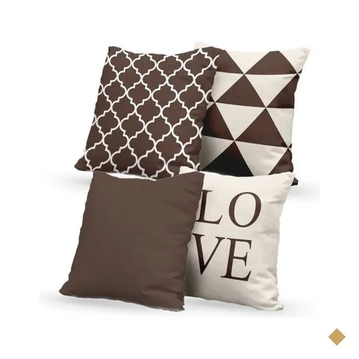 Kit 4 Almofadas Decorativas Own Marrom Love - 45x45 cm