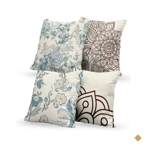 Kit 4 Almofadas Decorativas Own Flores e Mandala - 45x45 cm