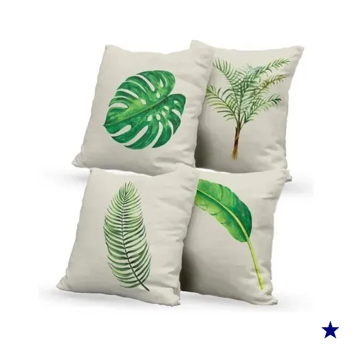 Kit 4 Almofadas Decorativas Own Mix de Folhas - 45x45 cm