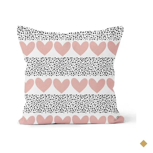 Almofada Decorativa Own Coração e Poá - 45x45 cm