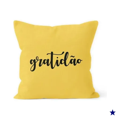 Almofada Decorativa Own Gratidão Amarela - 45x45 cm