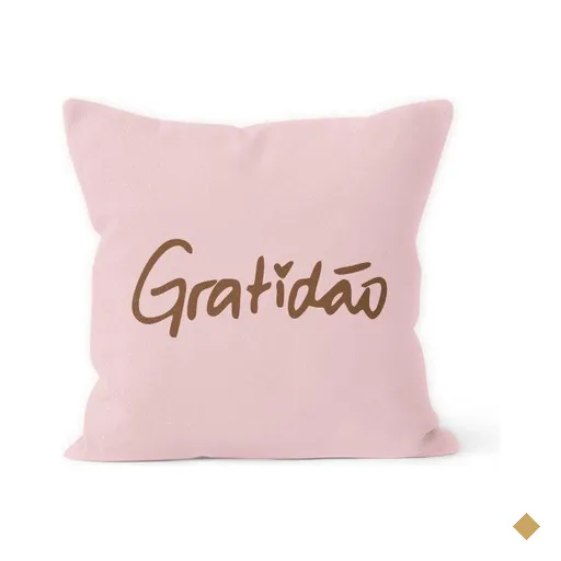 Almofada Decorativa Own Gratidão Rosa e Marrom - 45x45 cm