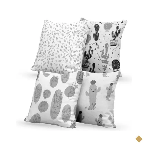 Kit 4 Almofadas Decorativas Own Cactos e Folhas - 45x45 cm