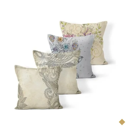 Kit 4 Almofadas Decorativas Own Flores e Arabescos - 45x45 cm