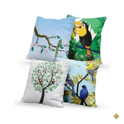 Kit 4 Almofadas Decorativas Own Árvores e Pássaros - 45x45 cm