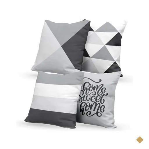 Kit 4 Almofadas Decorativas Own Geométricas Home Sweet Home - 45x45 cm