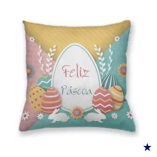 Almofada Decorativa Own Colorida Feliz Páscoa - 45x45cm