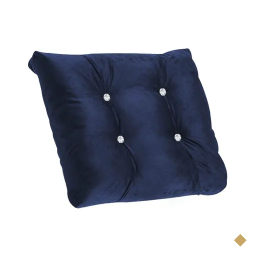Kit 10 Almofada Com Botão Strass Poltrona Costela Com Enchimento Suede Azul…