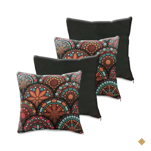 Kit 4 Capa Almofada Decorativa com Zíper Suede 45x45 BF Colchões