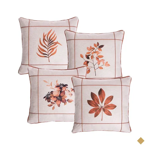 Kit 4 Capas Almofadas Linho Luxo Terracota 45x45cm
