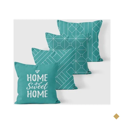 Kit 4 Almofadas Decorativas Own Geométricas Home Verde 45x45cm