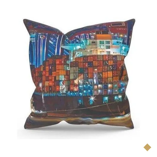 Almofada Cheia C/ Zíper 40X40 Navio Cargueiro