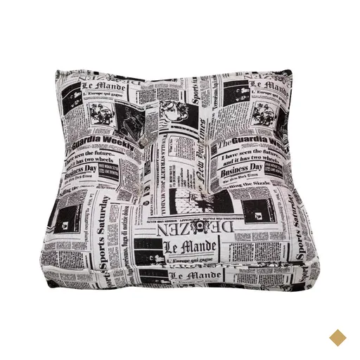 Almofada Futon  45x45 Jornal Estampada Jacquard Assento Shelter