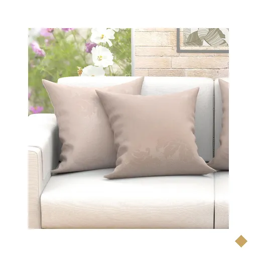 Almofada Grande Bege Lisa Jacquard 60cm x 60cm Kit 2 Unidades
