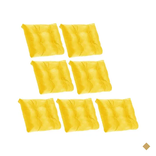 Kit 07 Almofada Para Poltrona Costela com Enchimento Suede Amarelo - Ahazzo…