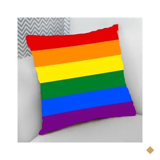 Almofada Decorativa Cheia C/ Zíper 40X40Cm,Bandeira Lgbtqia+