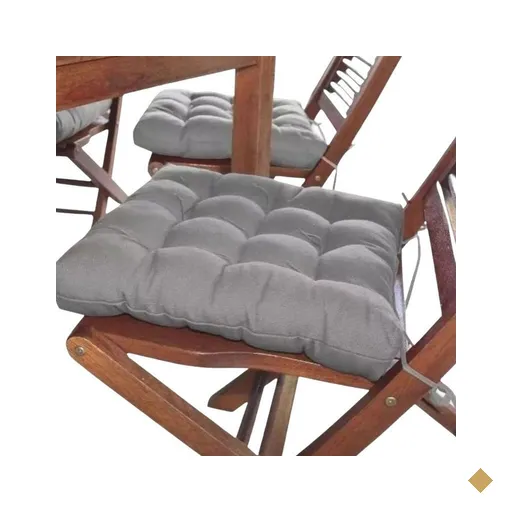 Kit 6 Almofada Futon Assento para Cadeira Cinza Premium