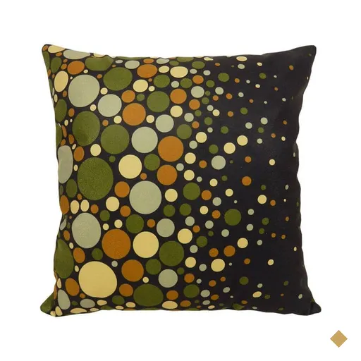 Capa de Almofada Olimpya Verde com Preto Bolas