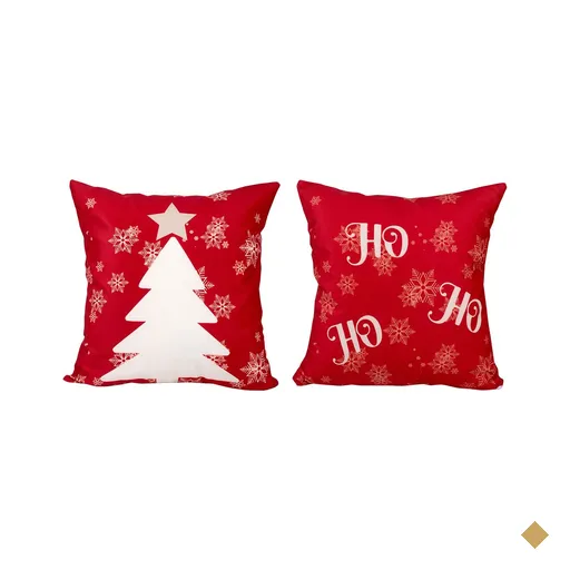 Capa para Almofada Decorativa Natal 40cm x 40cm com zíper 2 Unidades