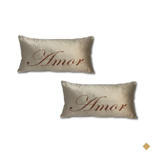 Duas Capas Almofadas Luxo Decoração - 30x50 - RNE Amor Terra Cota