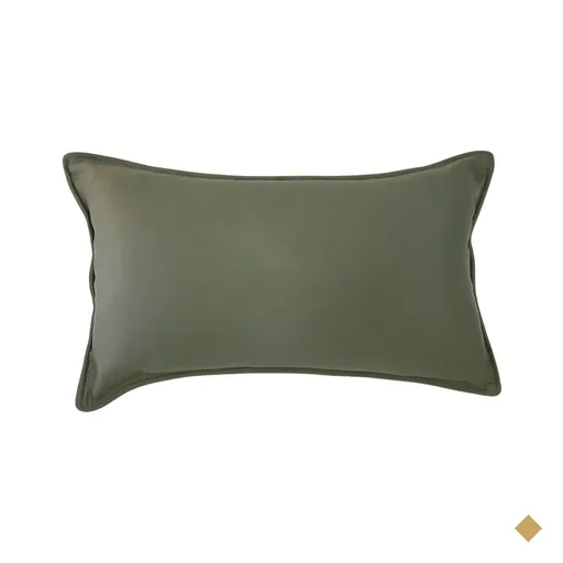 Capa de Almofada Retangular Baguete Camurça Verde Oliva 30x50cm