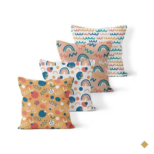 Kit 4 Capas De Almofadas Decorativas Own Formas Coloridas 45x45cm