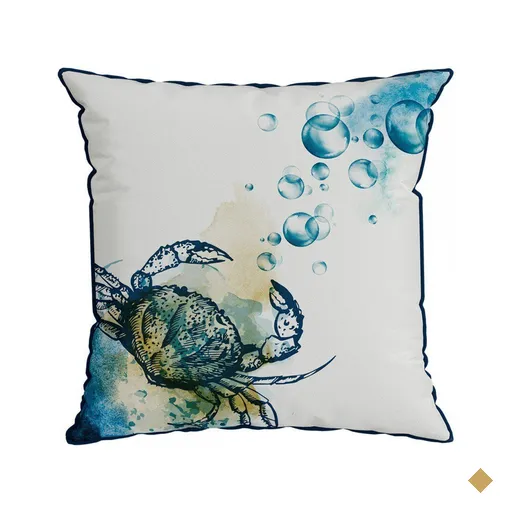 Capa de Almofada Decorativa Náutica 43x43 Cm Marinho/bege 154 - Belchior