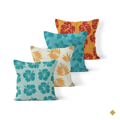 Kit 4 Capas de Almofadas Decorativas Own Folhas e Costela de Adão - 45x45 cm