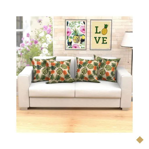 Almofada Abacaxi Estampada Decorativa para Sala 4 Unidades 60cm x 60cm com…